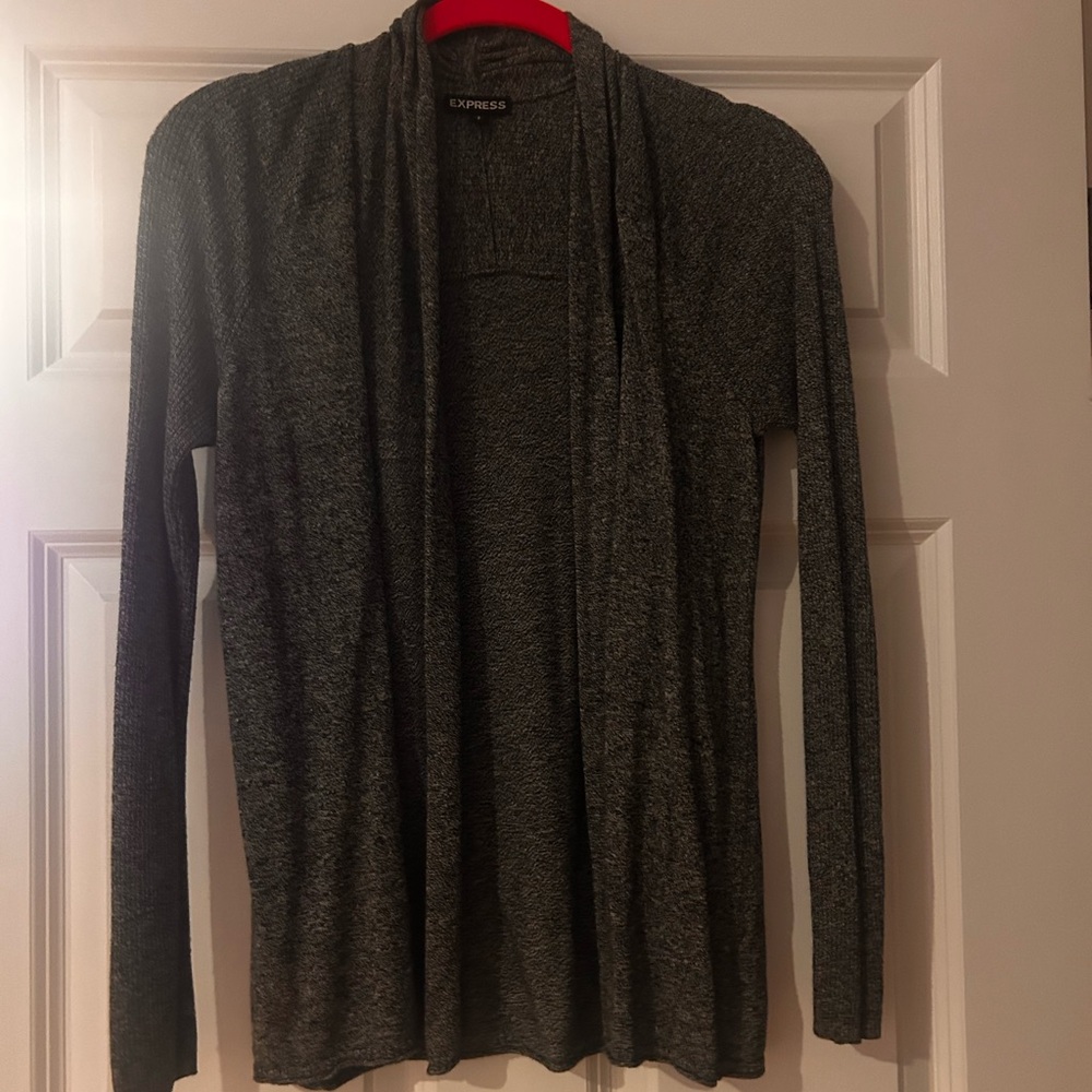 Express Charcoal Draped Cardigan